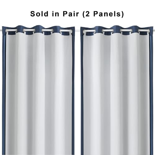 100% Blackout Curtain Liner 2 Panels Set 50″W x 80″L (Pack of 2) Greyish White