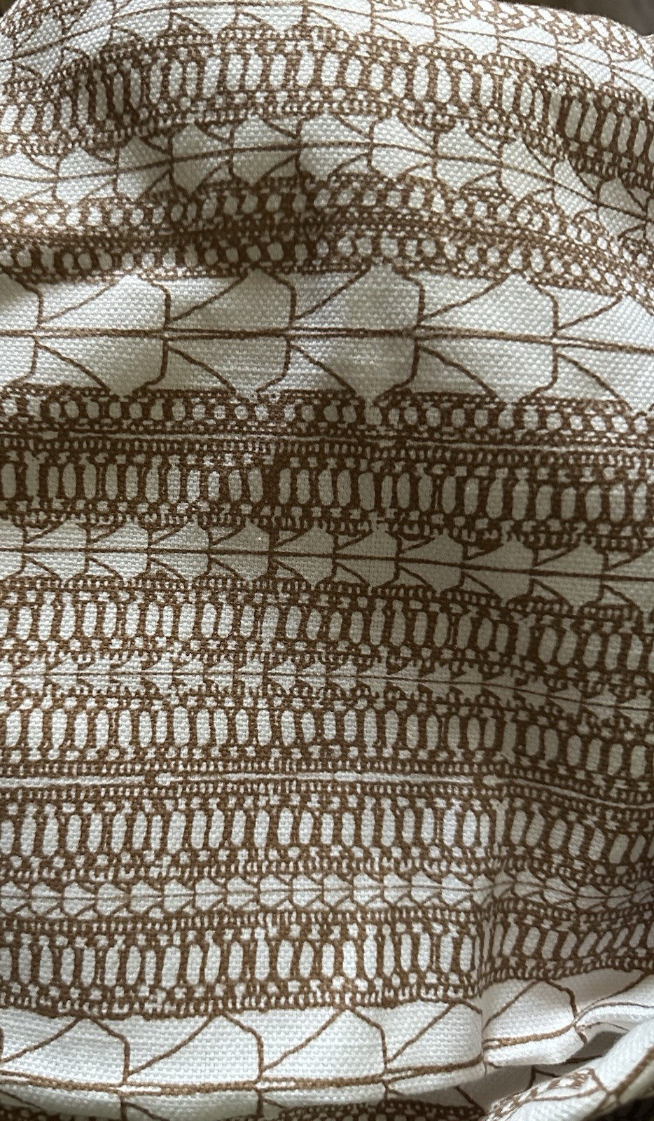 One WEST ELM Echo Print Curtain Drape Gold Dust 48 x 84”