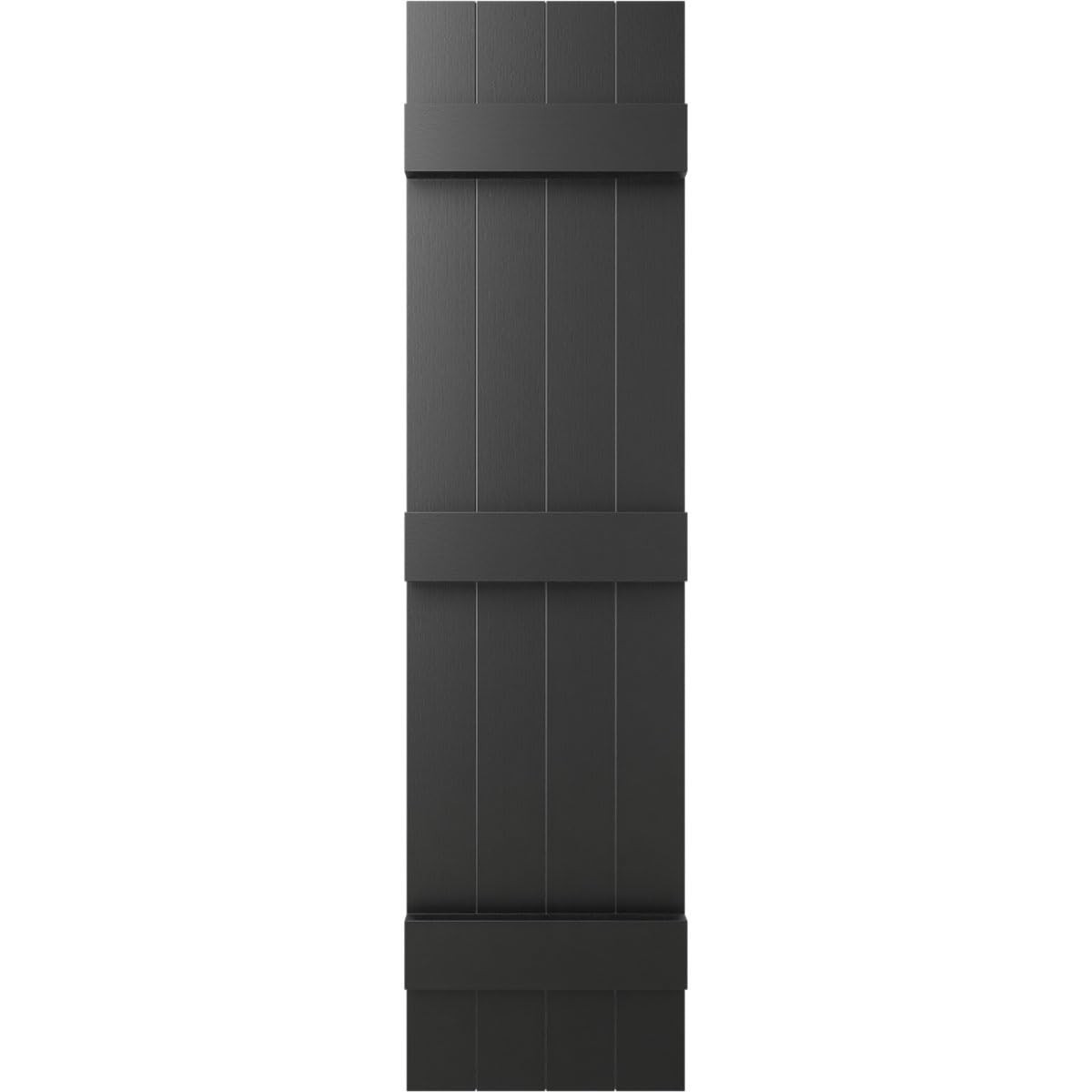Ekena Millwork 14×55 Black Board & Batten Vinyl Shutters Pair Lifetime Exterior