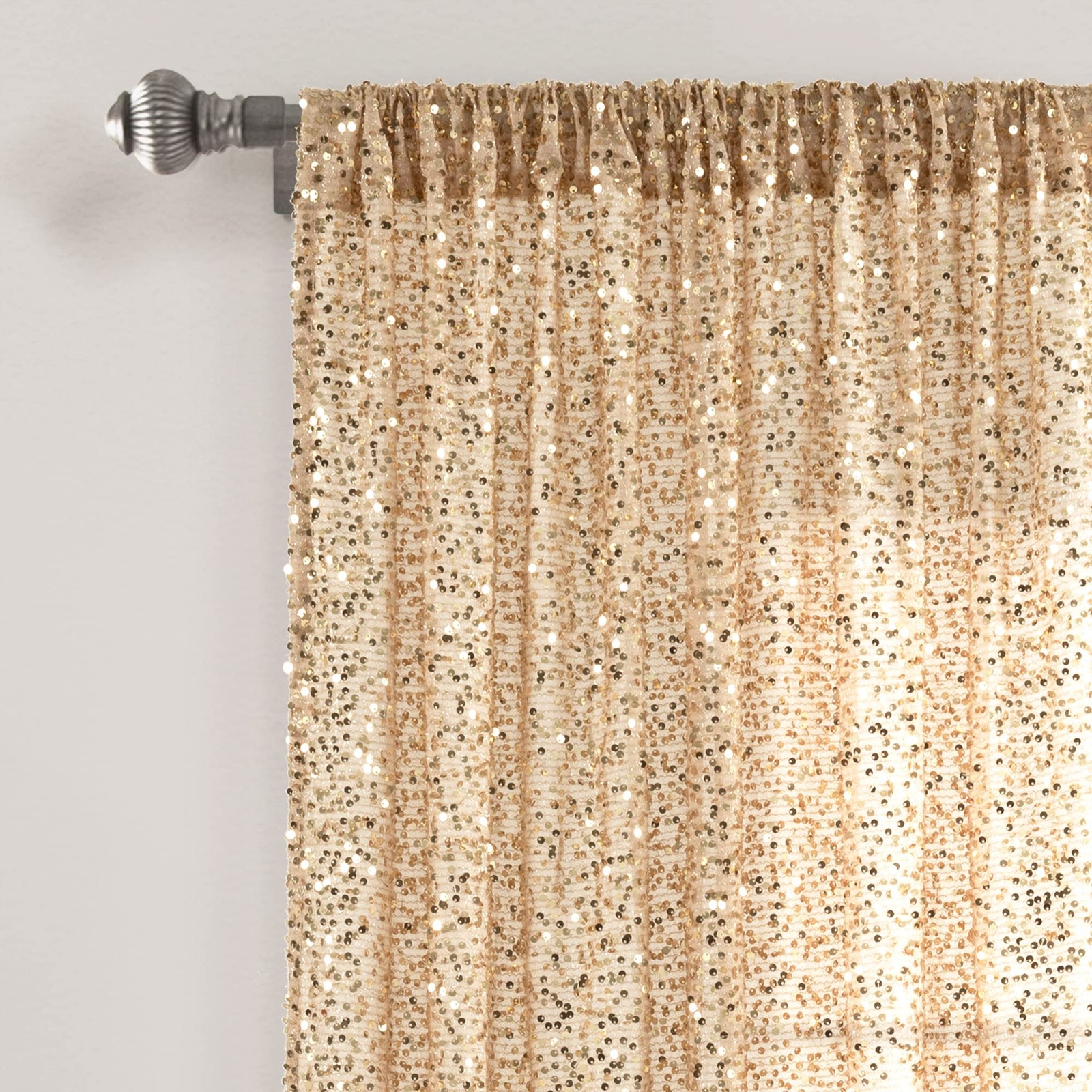 Lush Decor Ballgown Glam Sparkle Sequins Window Panel Single 52 W X 84 L – – –