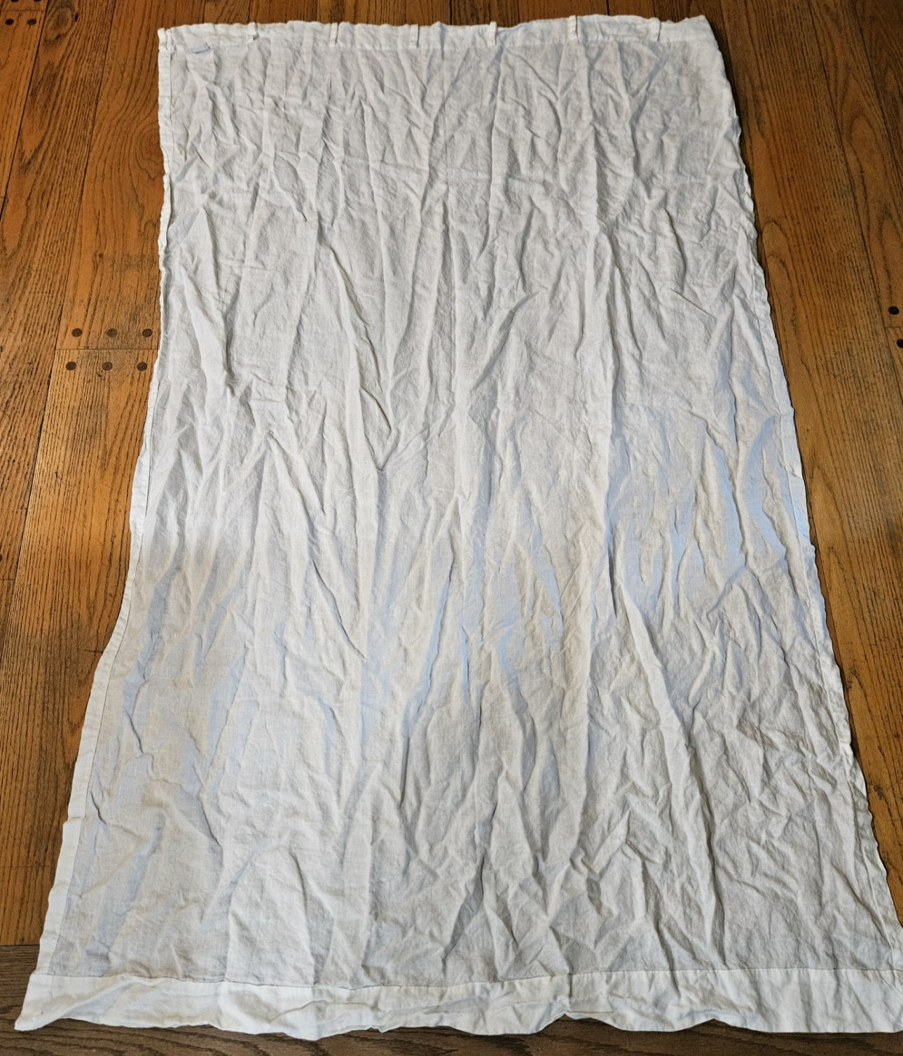 Threshold Light Filtering 100% Linen White Rod Pocket Single Curtain Panel 51×79