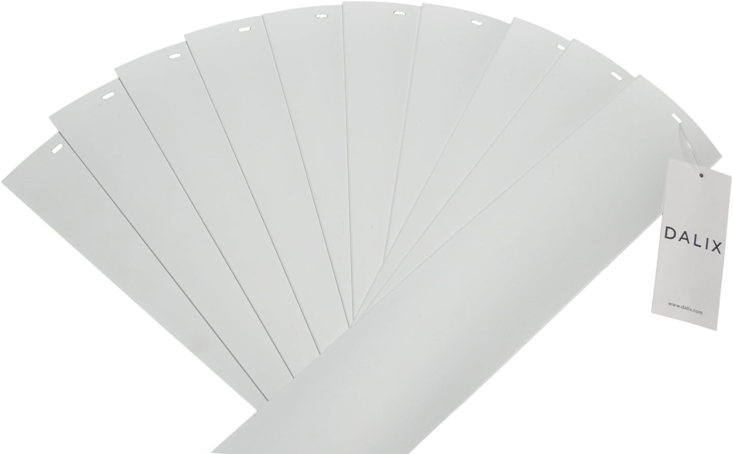 PVC Vertical Blind Replacement Slats, Curved White, 82.5×3.5, 10-Pack