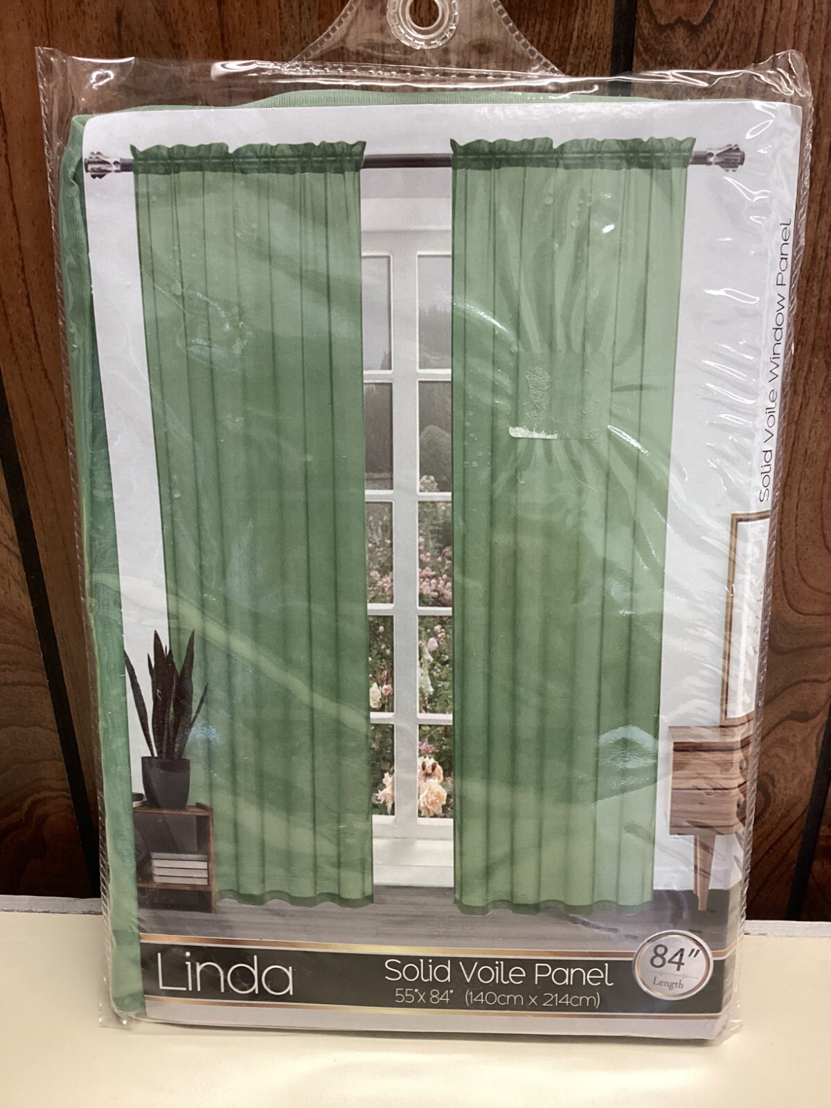 Linda Single Solid Voile Panel Green 84″ Length 55″ Width