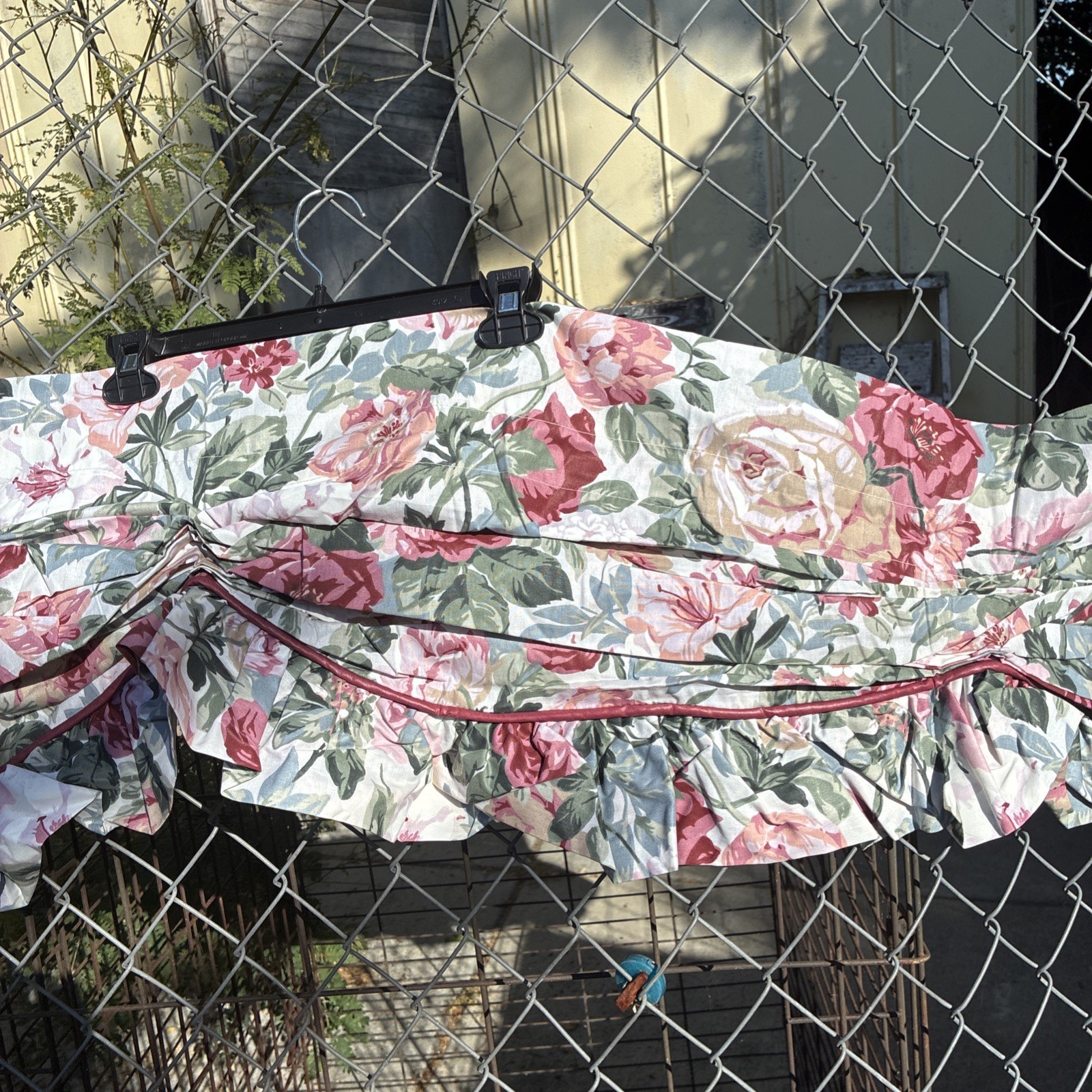 1 CROSCILL Vintage Rose Arbor ROSES RUFFLED GATHERED VALANCE