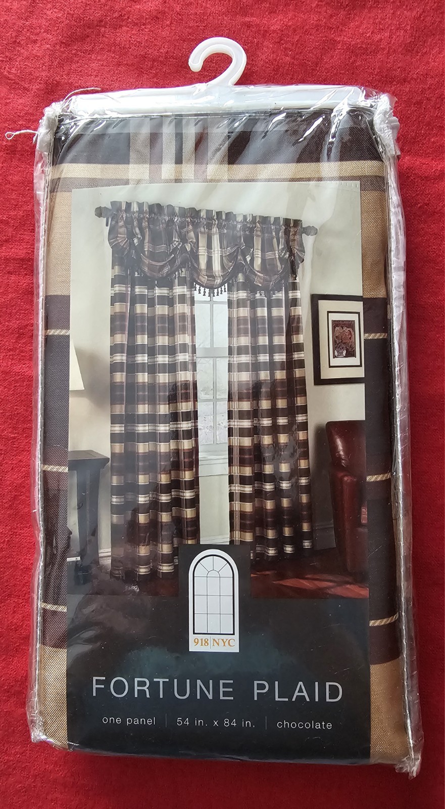 918 NYC Fortune Plaid Curtain Panels Lot 3 Brown Chocolate 54×84 NOS Rustic