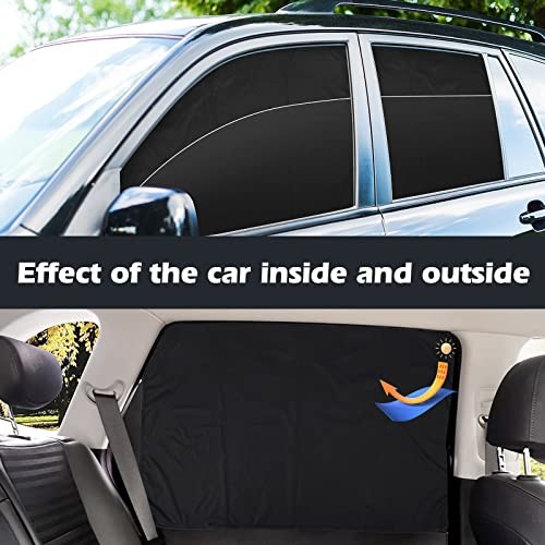 Magnetic Car Window Shades 4 Pack – Blackout Side Black-Smooth Blackout (4PCS)