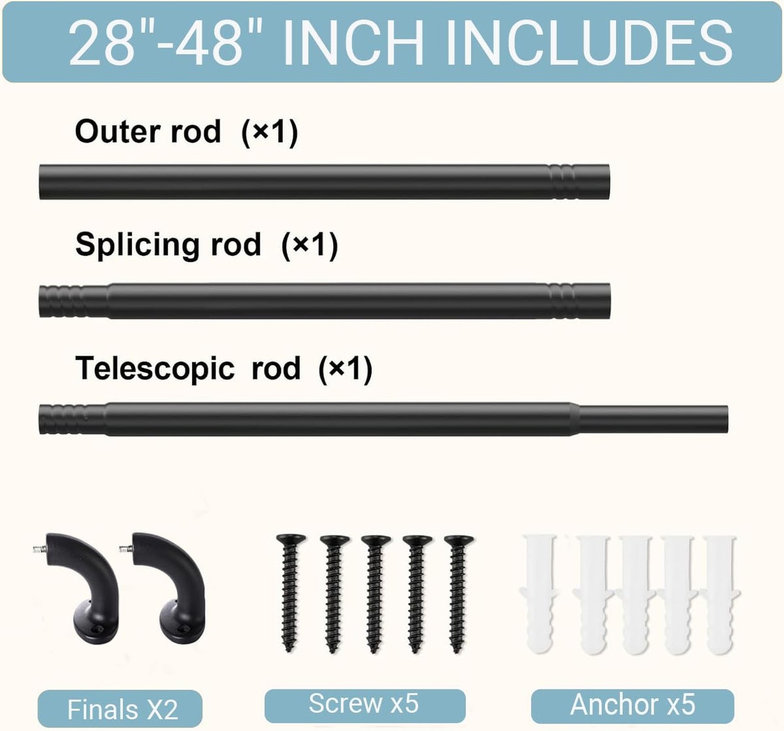 Blackout Curtain Rod For Windows,Wrap Around Curtain Rods 1 Inch Diameter,Roo…