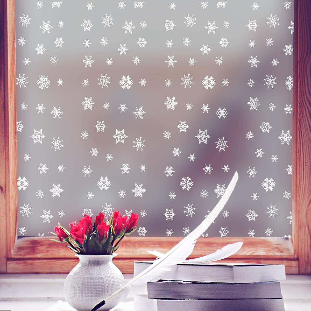 Window Film Snowflake Frosted Glass Film Self-Adhesive Opaque Privacy Protection