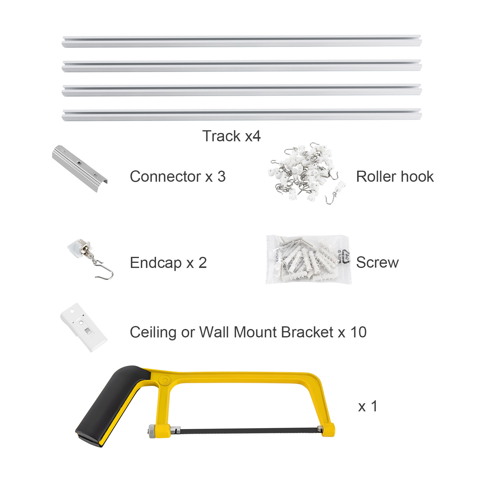 Heavy Duty Curtain Track Rail Set Ceiling or Wall Mounting Room Divider 9-12ft
