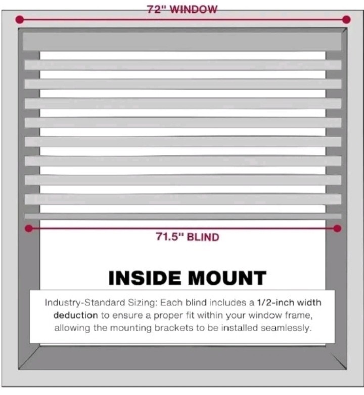 72×60 Cordless Faux Wood Window Blinds 2″ Slats Bright White Inside/Outside