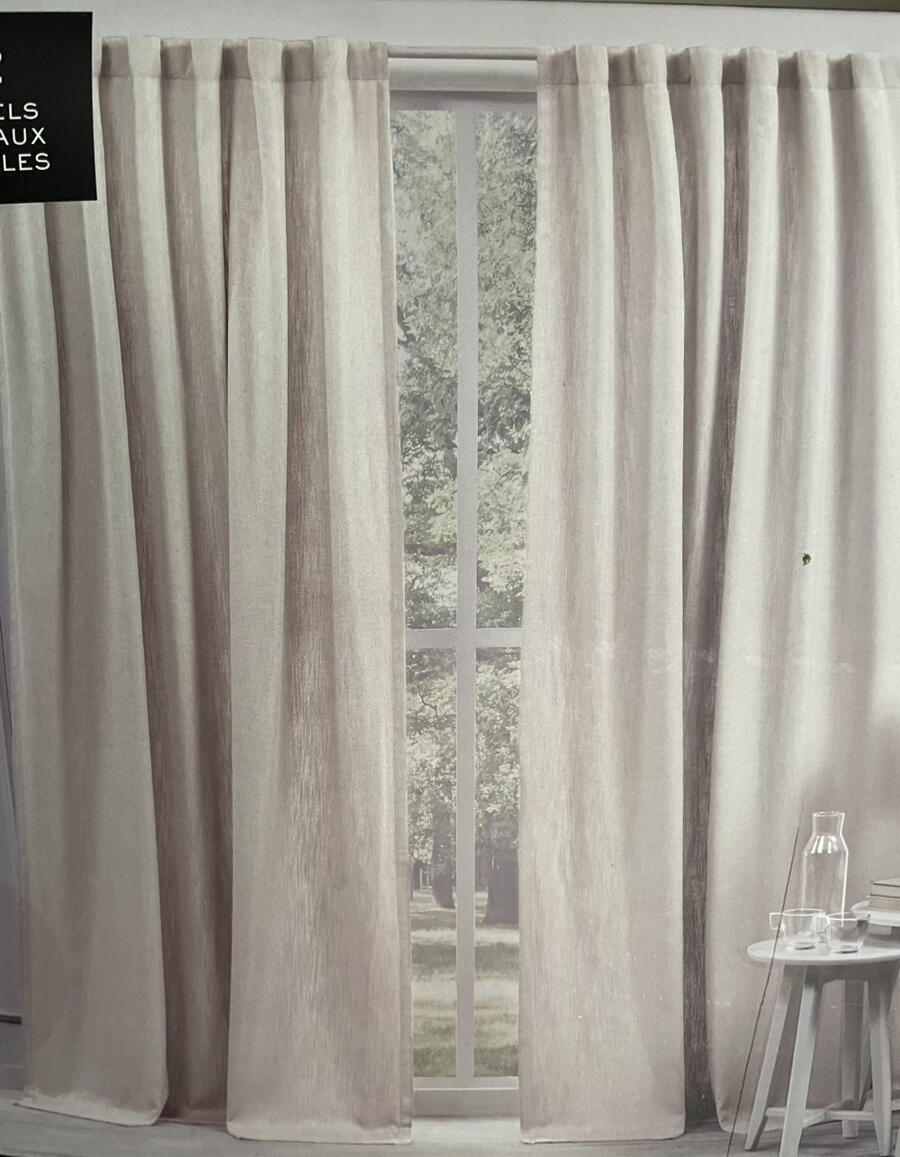 Ralph Lauren Belgian Linen Back Tab~Panels Curtains~54×96~Natural Beige~Set of 2