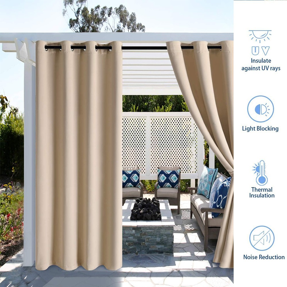 100″x96″ Extra Wide Waterproof Outdoor Curtains Patio Blackout Privacy Drapes