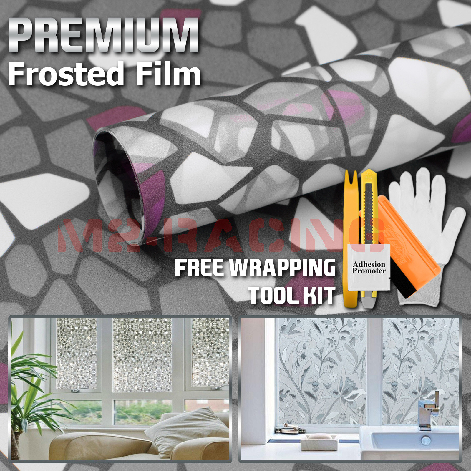 36″x84″ Frosted Film Glass Home Bathroom Window Security Privacy Sticker #5039a
