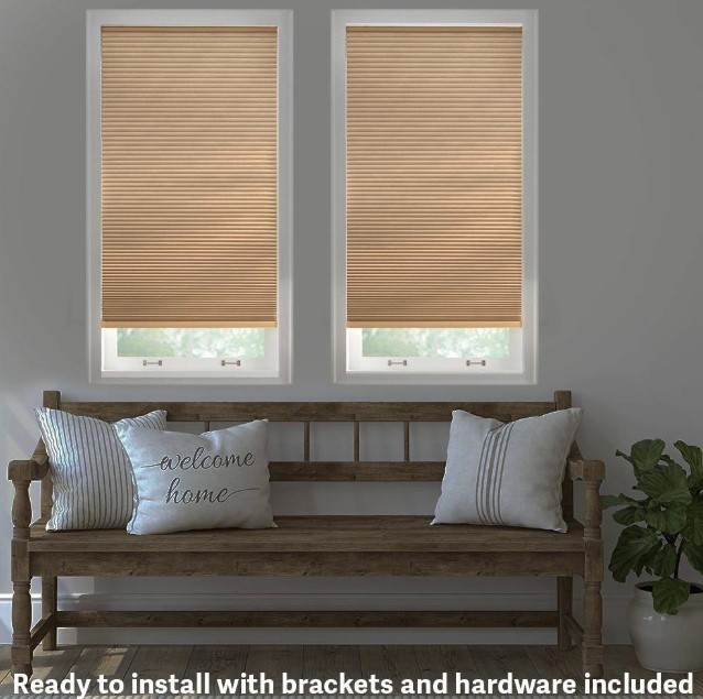 HDC Blackout Cordless Honeycomb Cellular Window Shades Latte 29.5 x 64