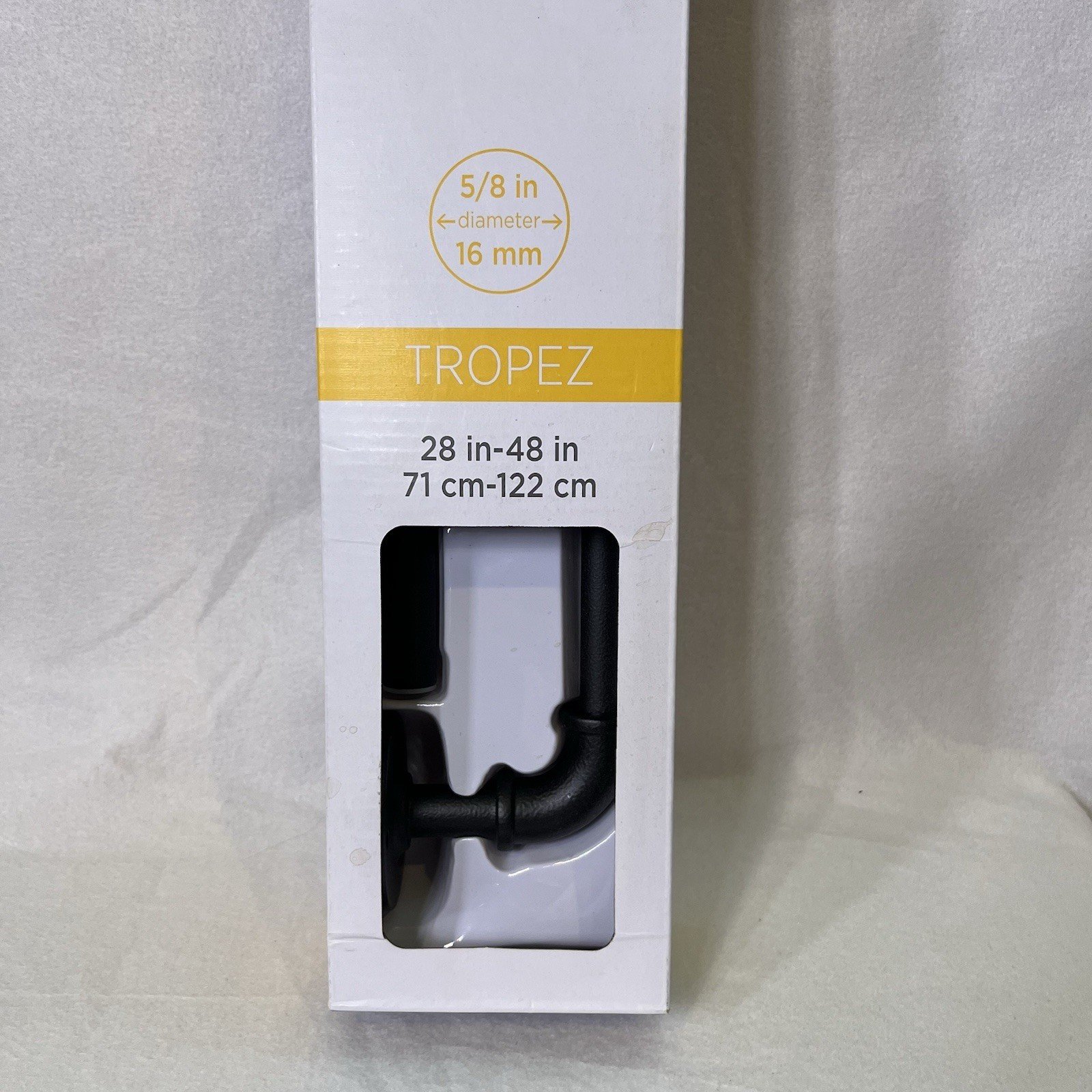 Kenney Tropez Black Steel Curved Extendable Indoor Outdoor Curtain Rod 28-48 in.
