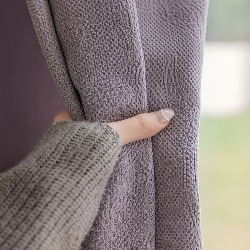 Embossed Shade Curtains Three-Dimensional Texture Curtains Living Room Curtains