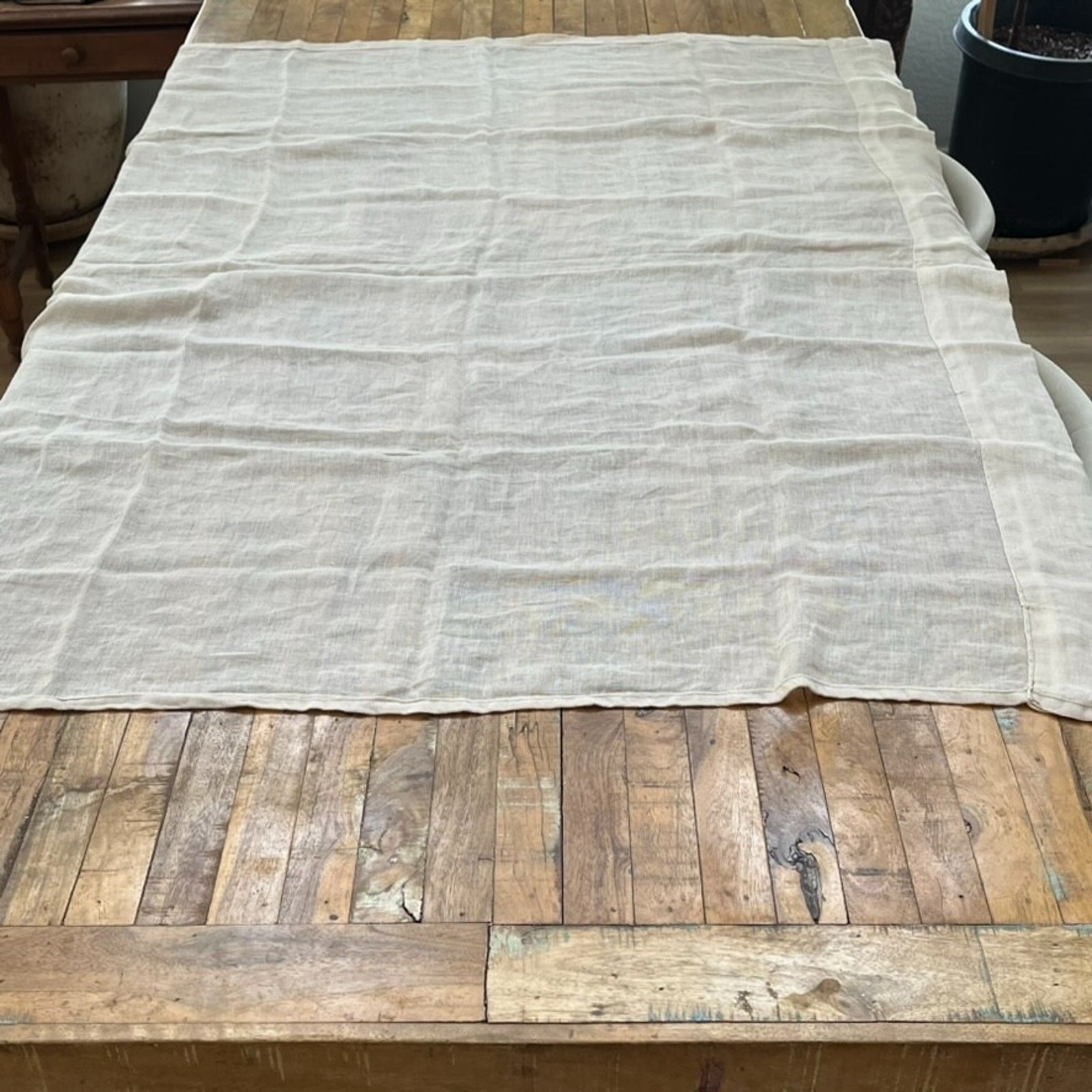 Sheer Rectangle Linen Curtain Panel 57″ x 46″ Cream