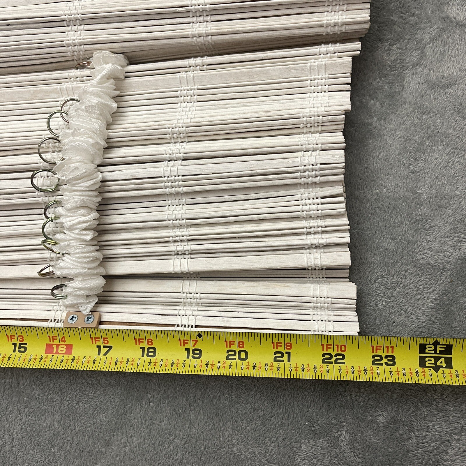 Radiance Cordless White Matchstick Bamboo Roman Shade, 22.5“ x 64”