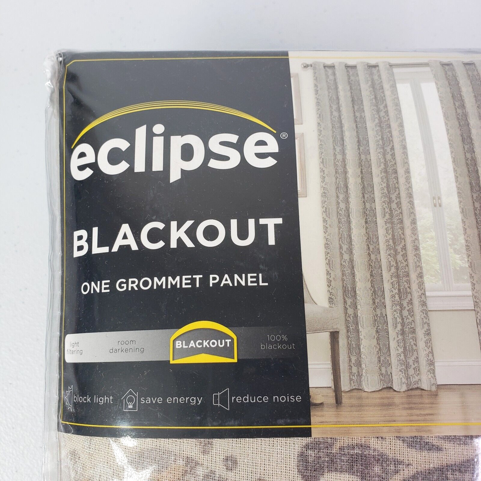 NEW Eclipse Nadya Print Blackout Window 1 Grommet Panel 52×108 Linen Thermalayer
