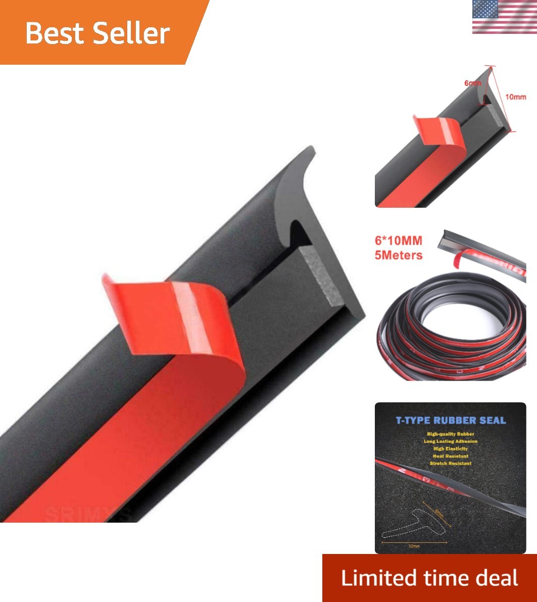 5M Black Self-Adhesive Auto Rubber Seal Strip – Easy Installation for Every Car