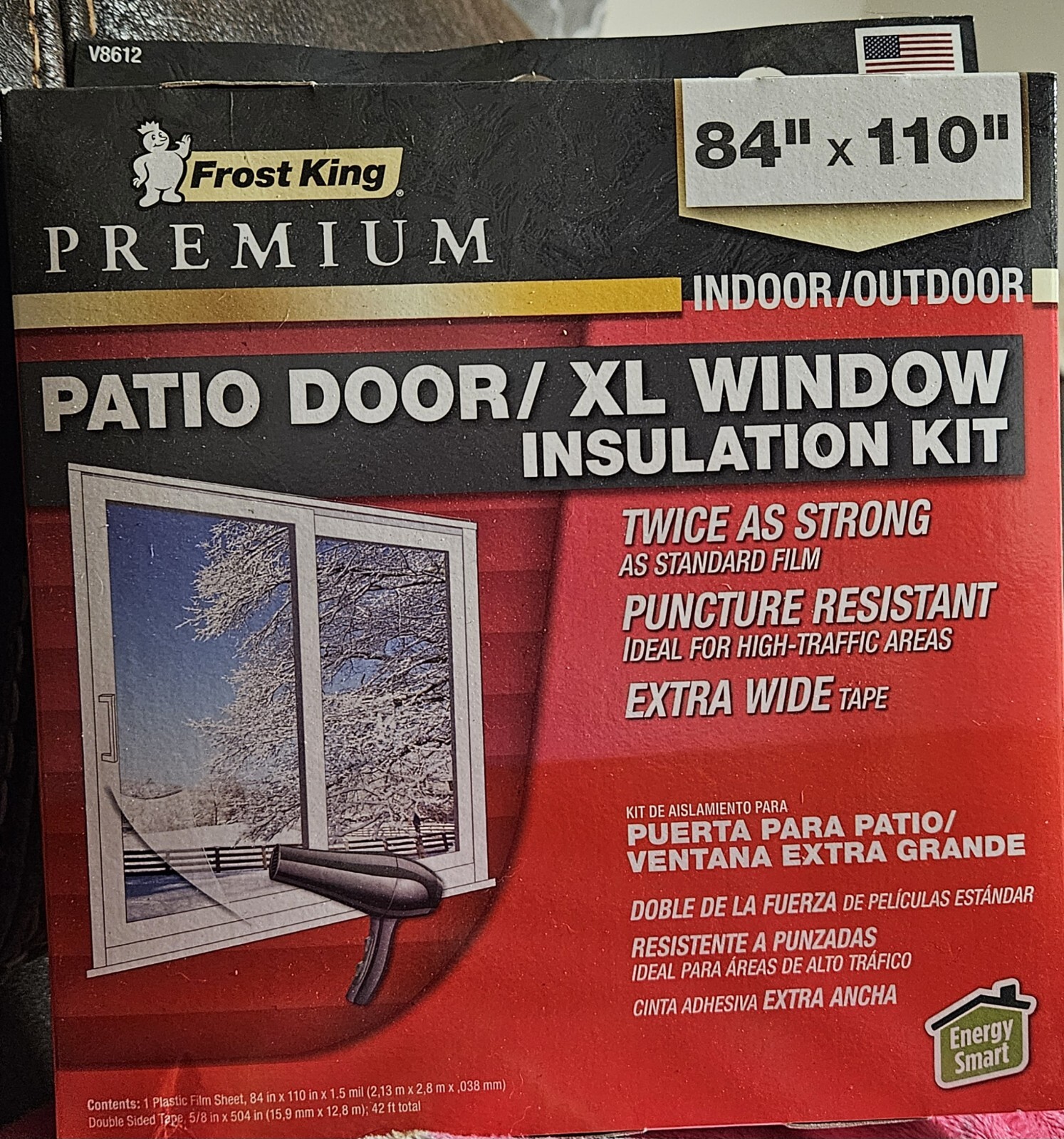 Frost King Patio Door/XL Window Insulation Kit ~ Indoor or Outdoor ~ 84″ x 110″