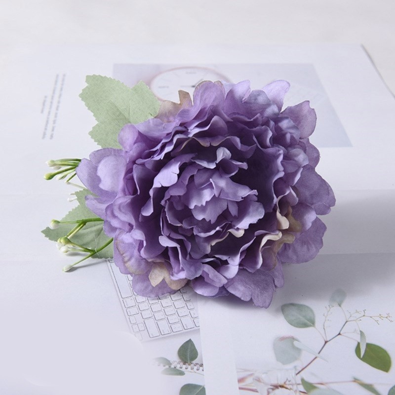Set of 2 Artificial Flower Curtain Holdbacks Decorative Drapery Rope Tie Clip