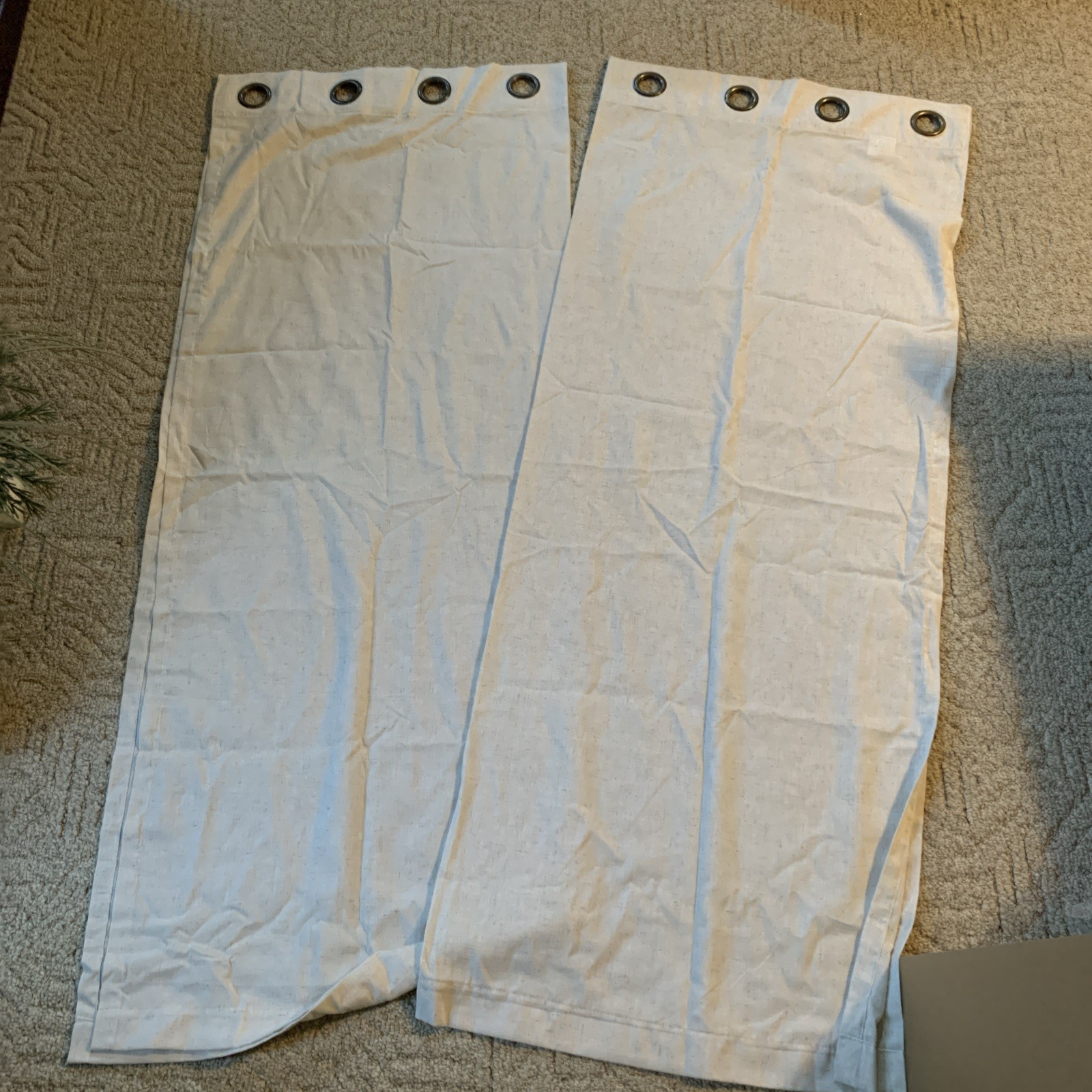 Grommet Curtain Panel Pair Off White Blackout Cream 50×64 Light Weight