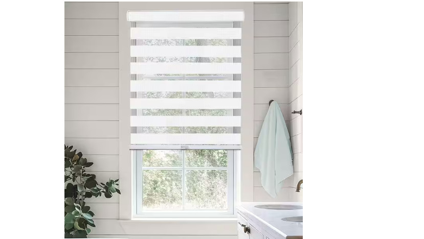 Chicology Basic Arctic Cordless Zebra Roller Shade 35 in. W x 72 in. L