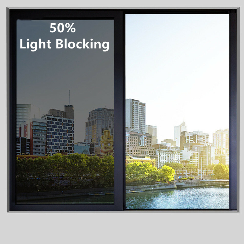 Blackout Window Film Privacy Room 100% Light Blocking Darkening Static Cling US