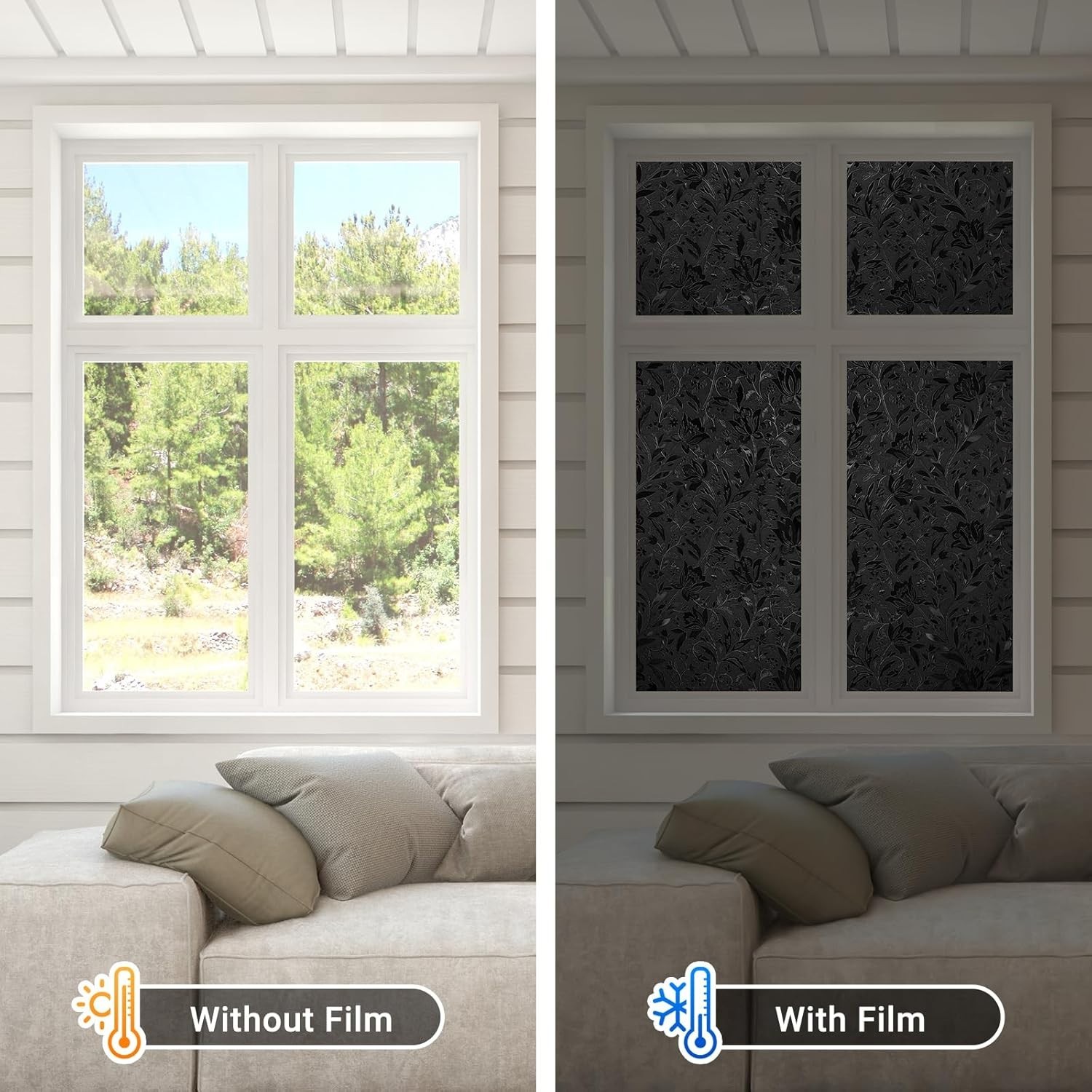 Window Privacy Film Decorative Stained Glass Static Clings Frosted Sticker Cover