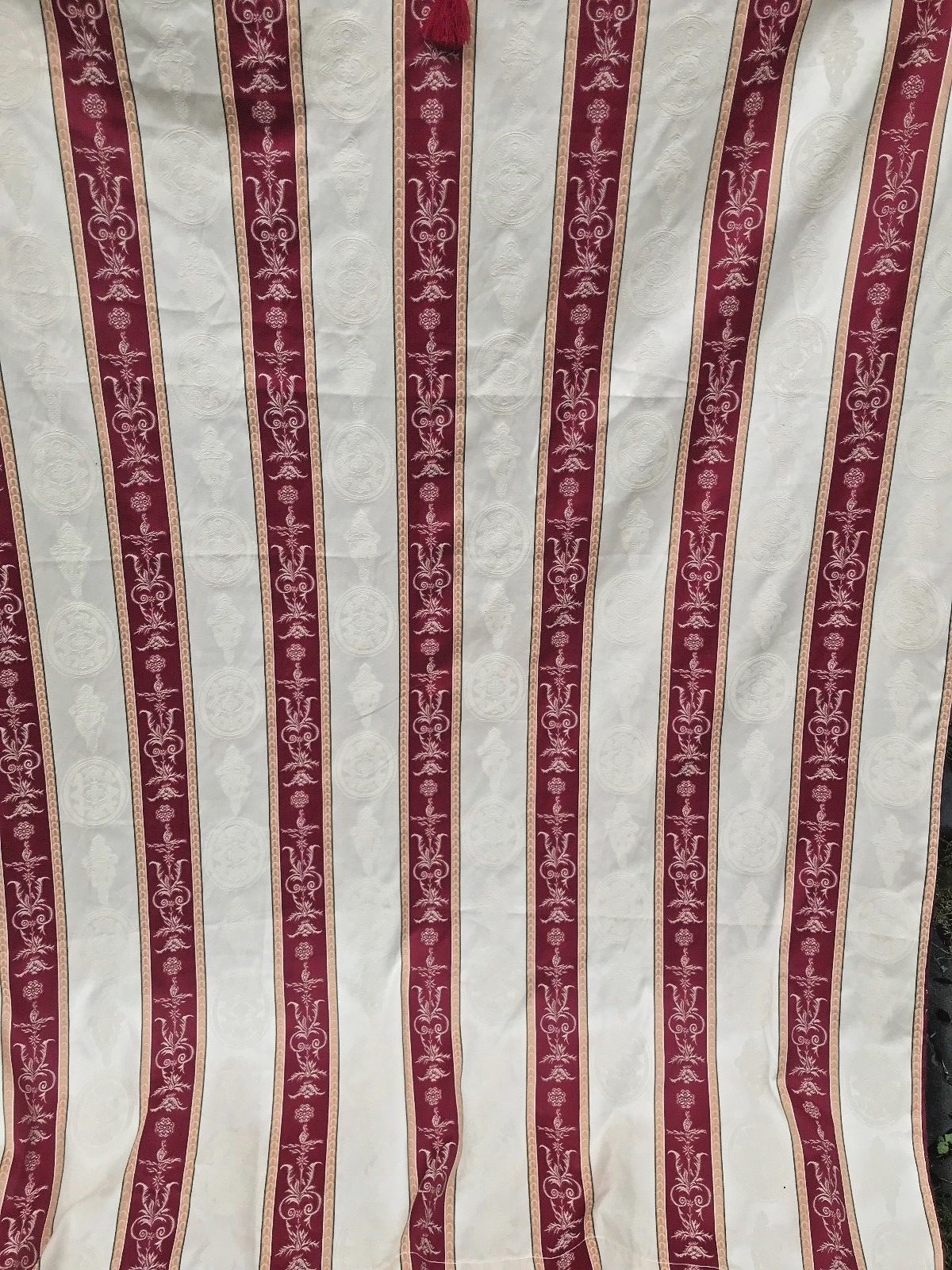 Curtain Drape Panel Valance Stripe Embossed Fabric Pocket Rod 58×88