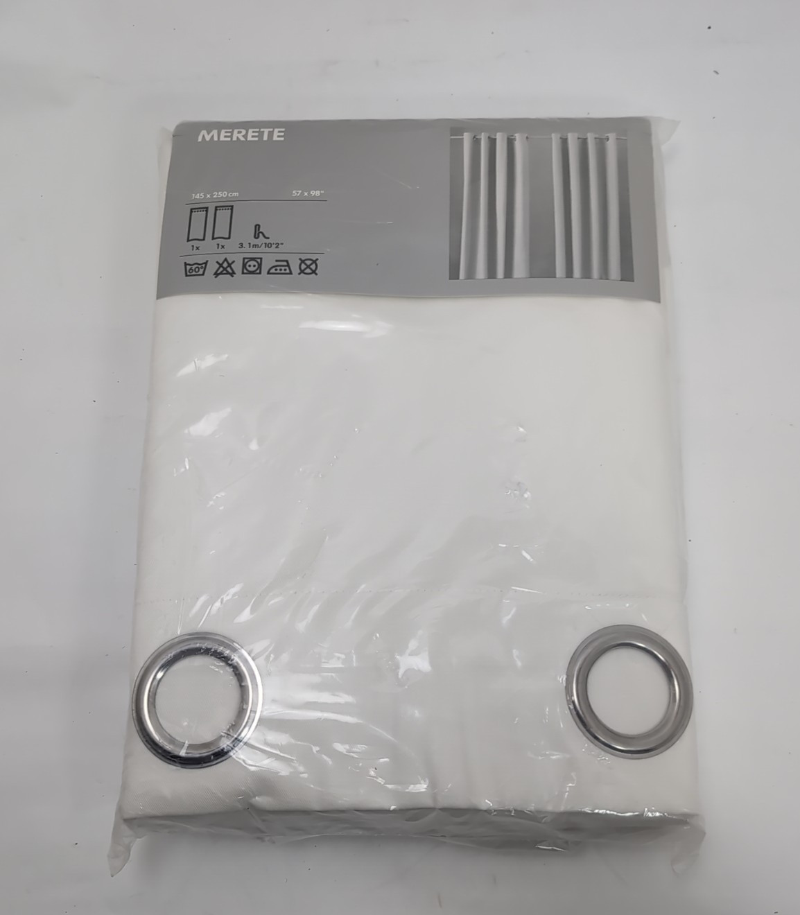 IKEA Merete Curtain Panels 57″ x 98″ (145cm x 250cm) Set Pair White 401.119.87