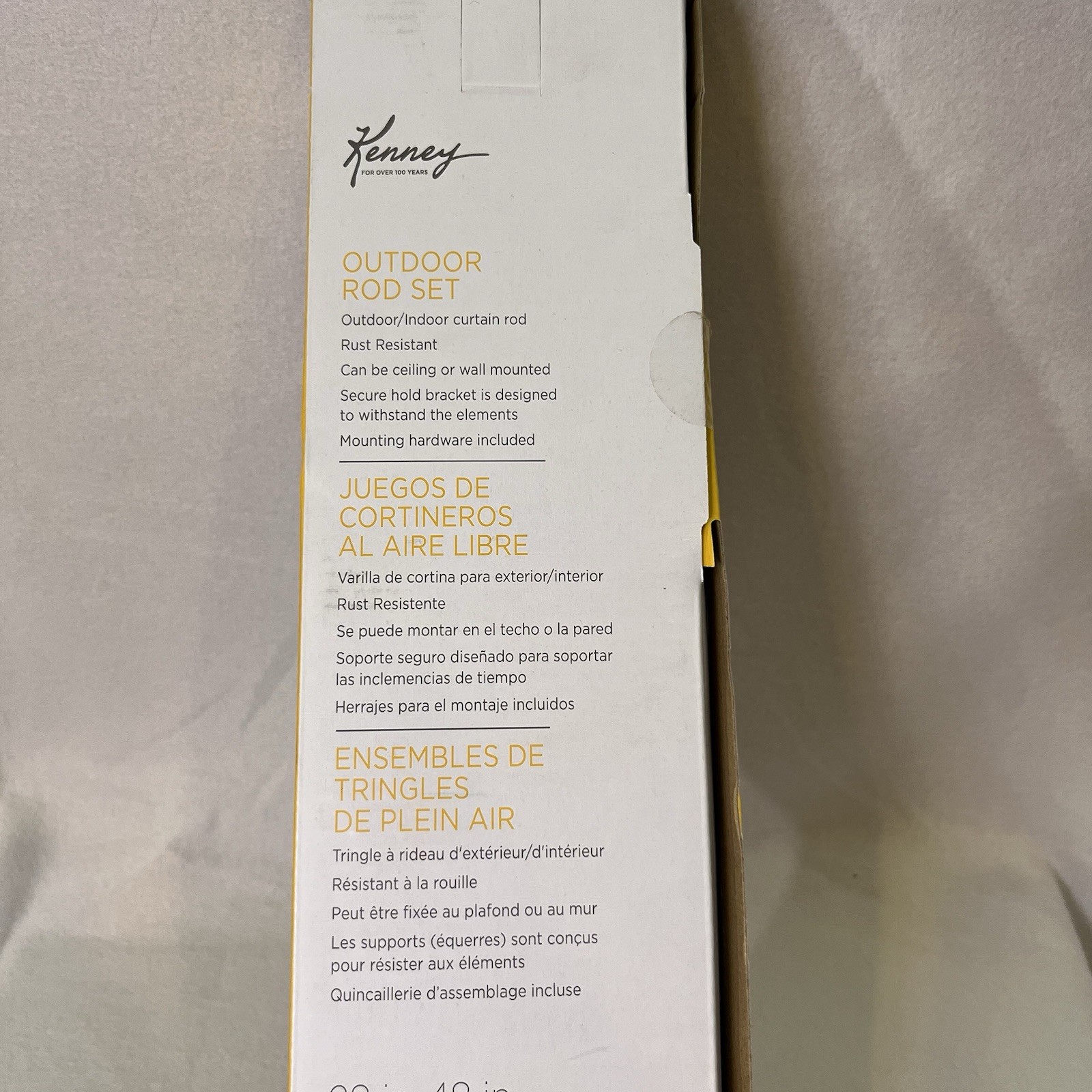 Kenney Tropez Black Steel Curved Extendable Indoor Outdoor Curtain Rod 28-48 in.