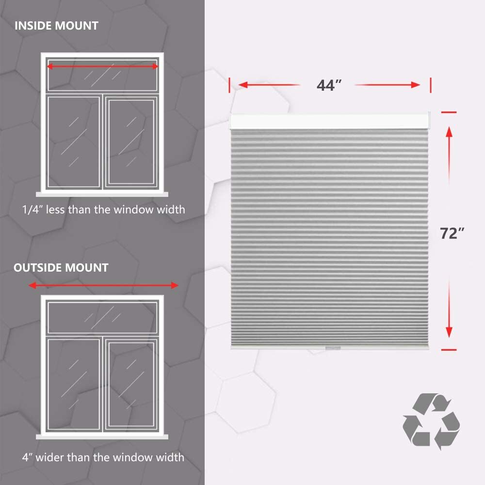 Cordless Cellular Shades Blackout Honeycomb Blinds,Bottom Up Blinds Paper Fabric