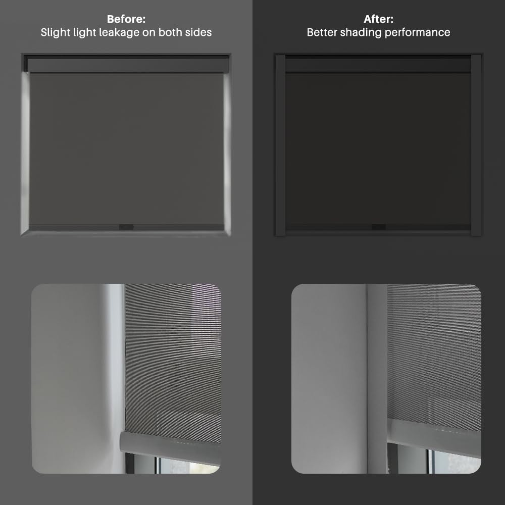 Light Blockers Blackout Side Tracks PVC Strips for Window Shades 4 Pcs White 58″