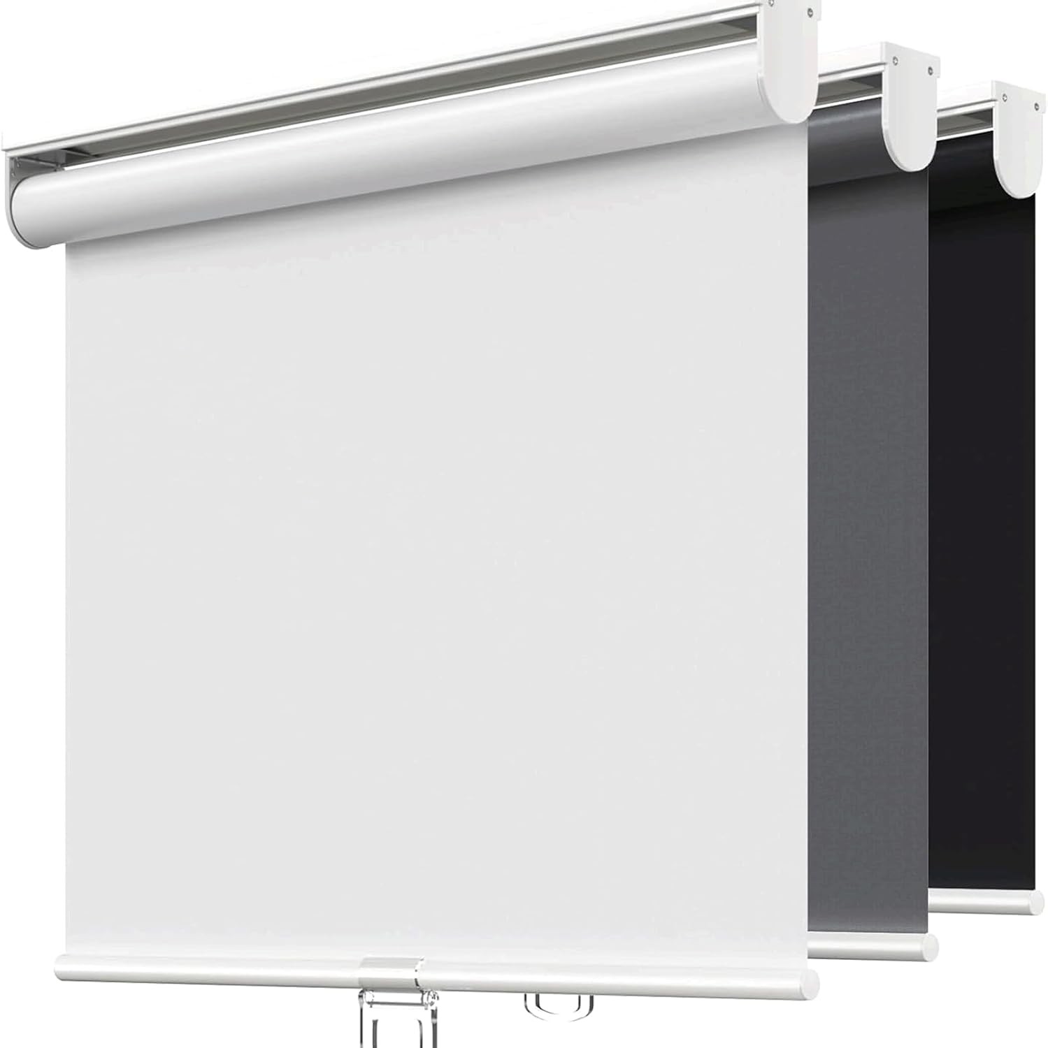 Cordless Roller Shades Blackout Blinds for Windows Room 23″ W x 72″ H White