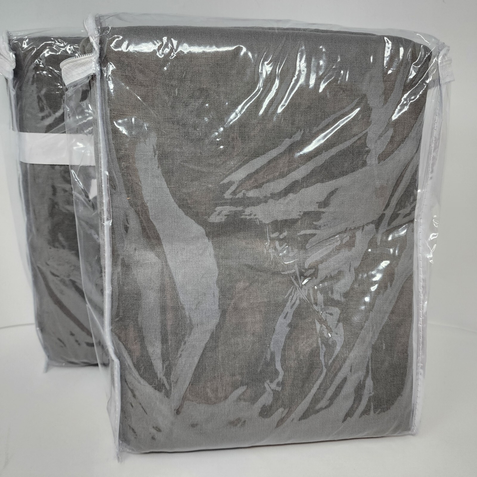 Pottery Barn Belgian Linen Curtains 50×108 Set Of 2 Light Charcoal Cotton lined