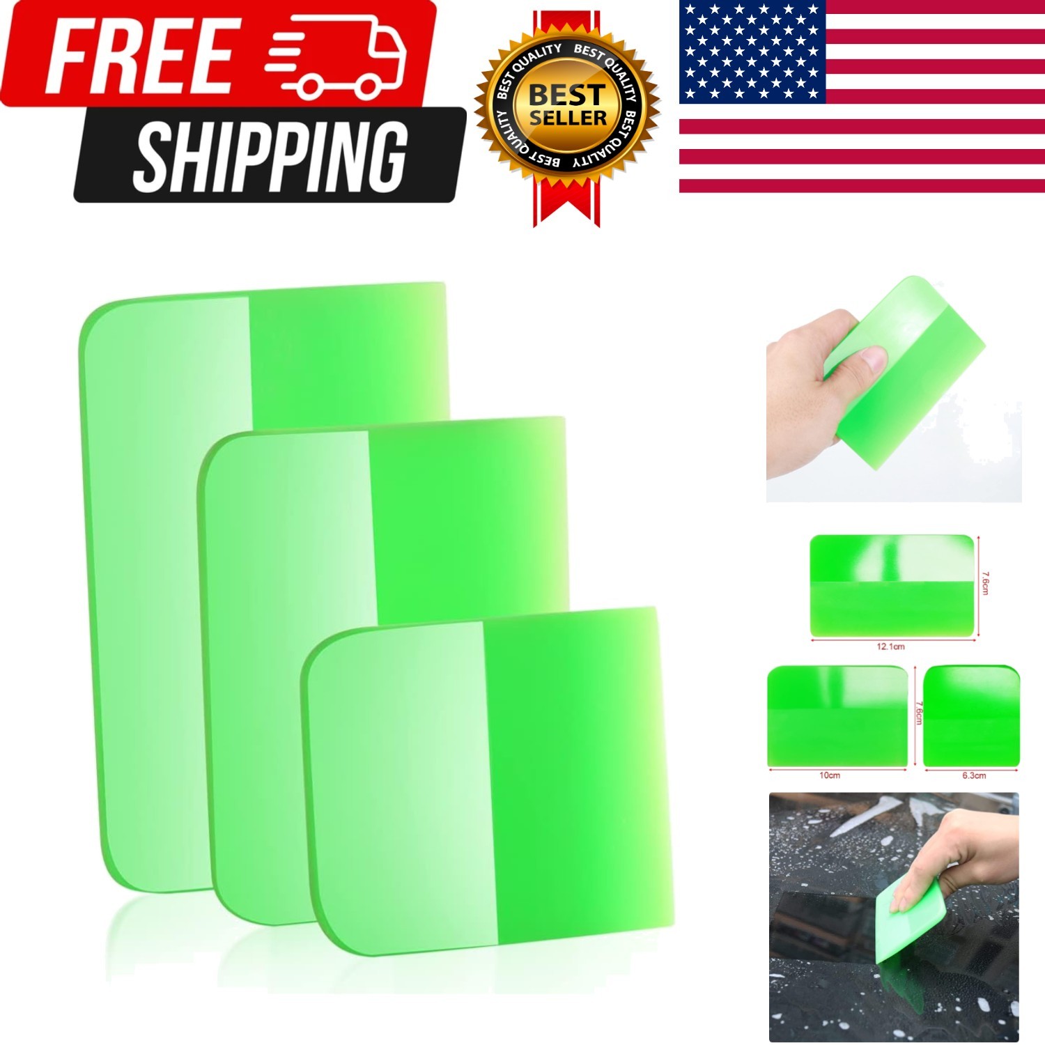 3-in-1 Anti-Scratch Rubber Squeegee PPF TPU for Car Vinyl Wrap & Window Tint