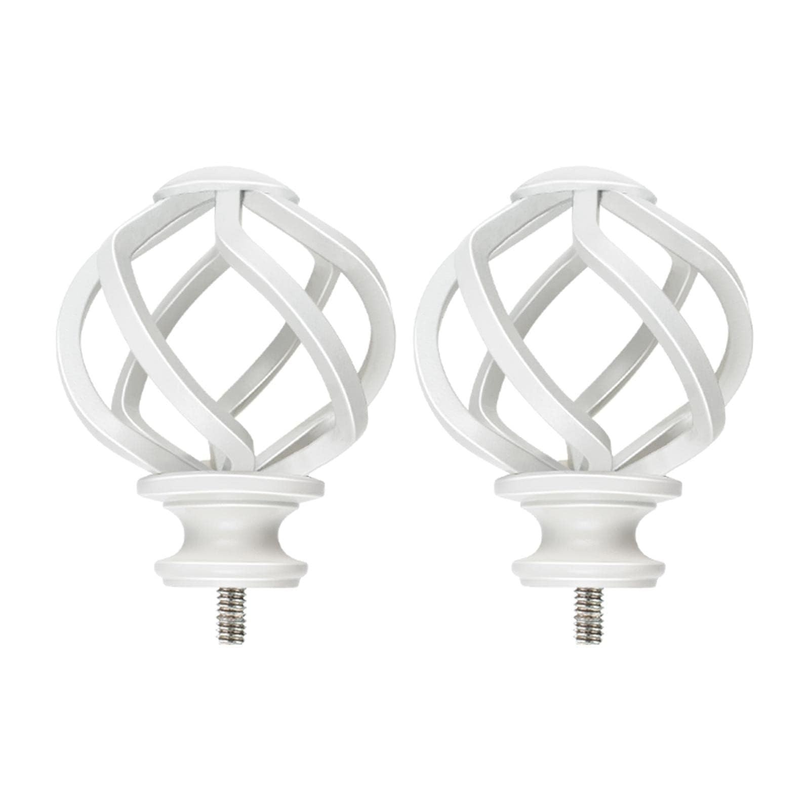 KAMANINA Replacement Finials for 1 or 7/8 Inch Curtain rods, Twisted Cage, 2pcs
