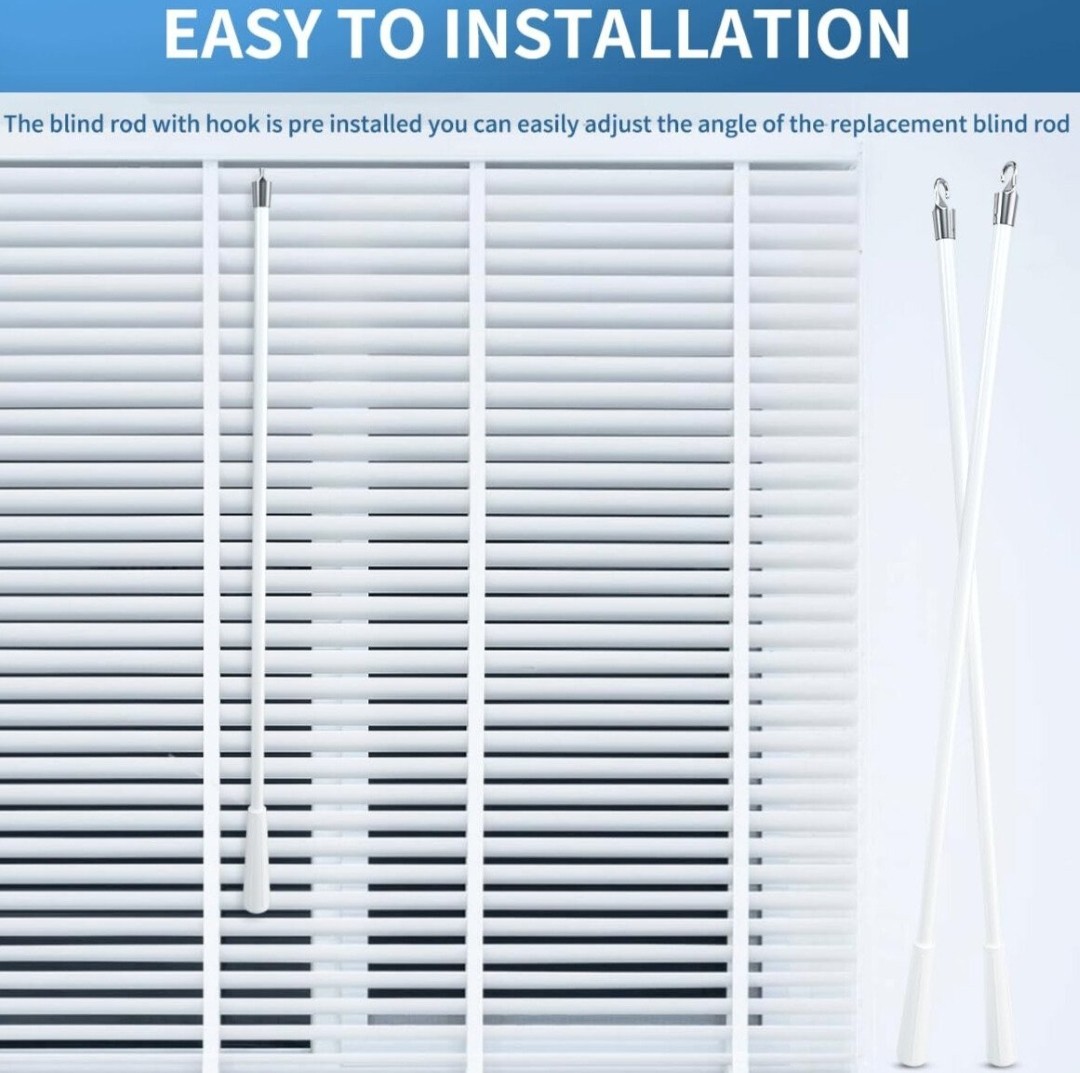 2 Pcs Blind Wand, Vertical Blinds Replacement Parts with Hook and Grip (17 in)