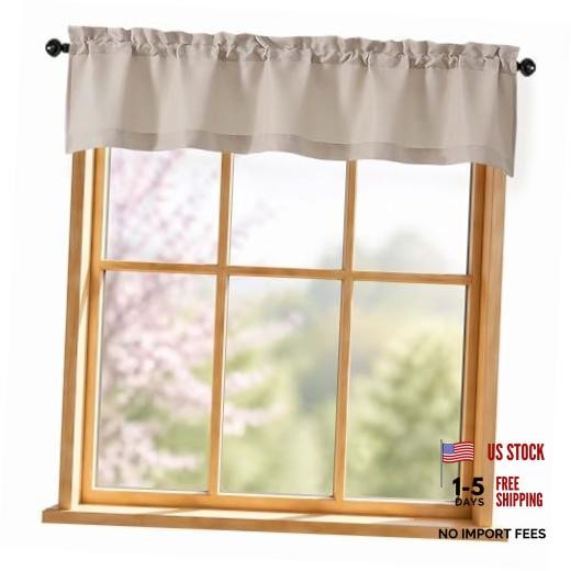 Valance for Windows – Light Filtering Faux 60″W x 12″L (Pack of 1) Linen