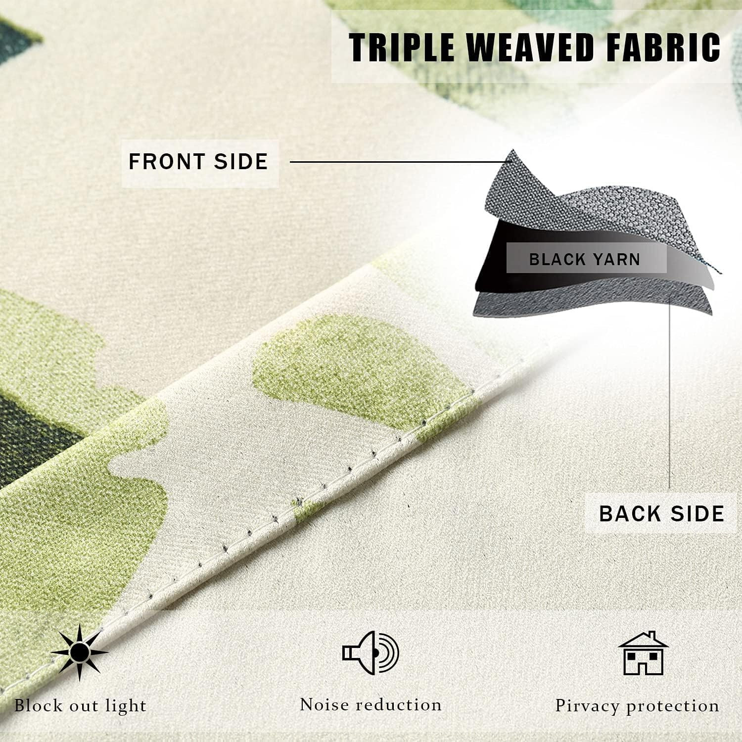 Extra Wide Green Macaw Blackout Curtain for Sliding Glass Door, 100″ Wide