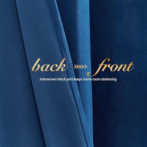 Royal Blue 96 inch Velvet Curtains 52″W x 96″L (Pack of 2) Blue Series – Blue