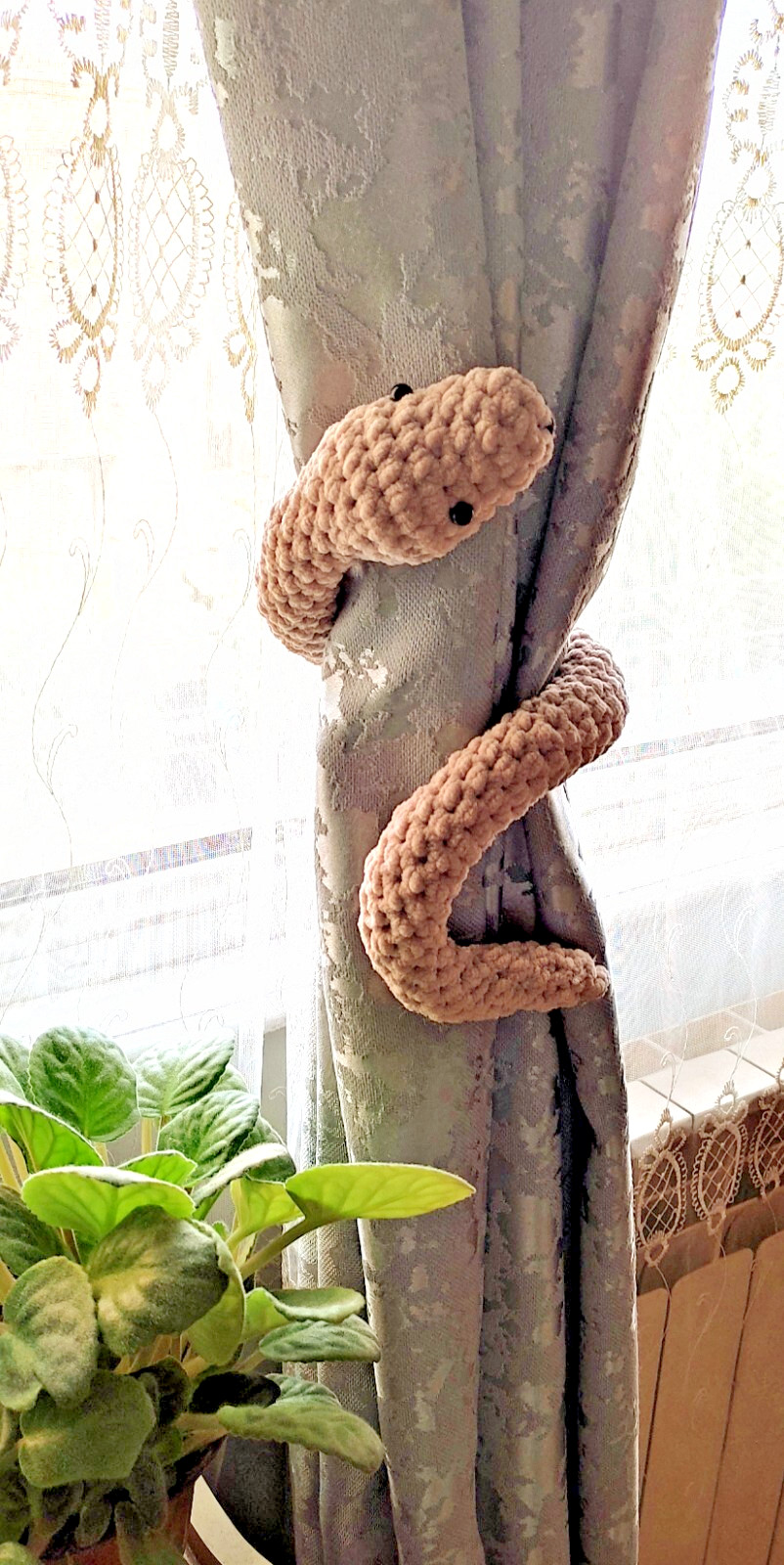 Snake curtain tie backs – Safari Animal curtains holdback Housewarming Gift