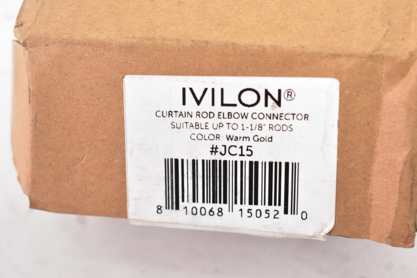 Ivilon Bay Window Curtain Rod Corner Connector Warm Gold JC15 Single Unit