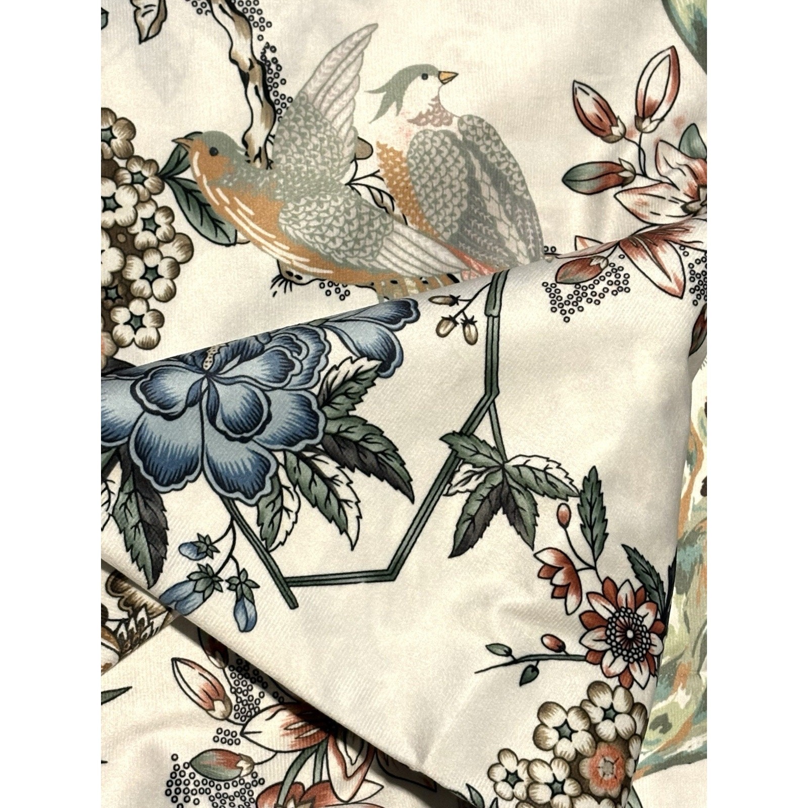 Callisto Home Peacock Bird Window Curtains Panels 38 X 96” Set Pair Ivory Drapes
