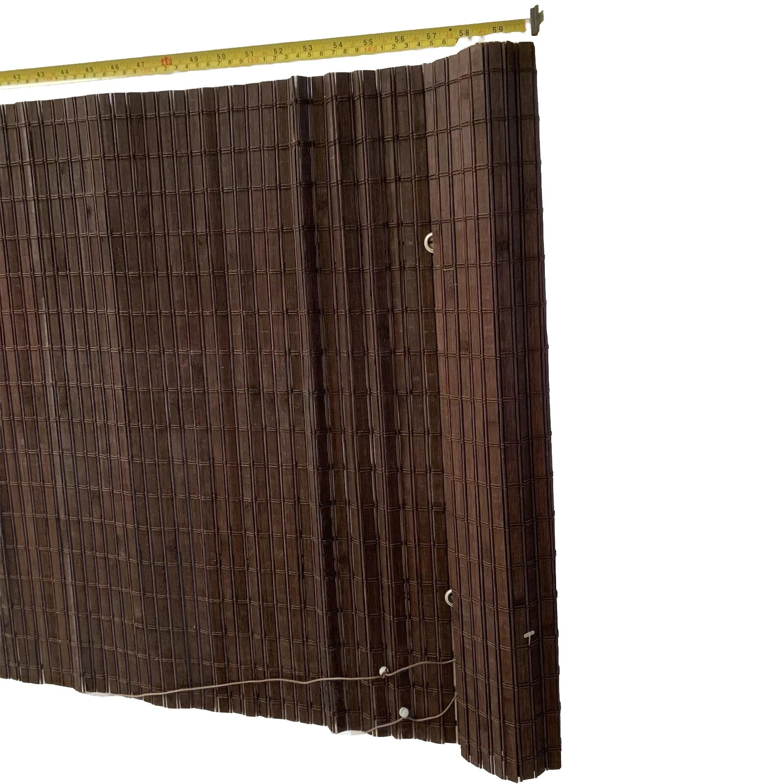 2 Natural Woven Roman Shades With Rear Lift Cords For Child Safety 23W 60L