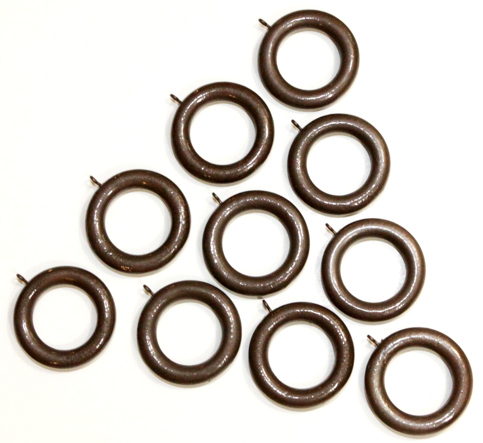Bronze Color Curtain Drapery Rings Set of 10 Vintage For Clips or Sewing 2 7/8″