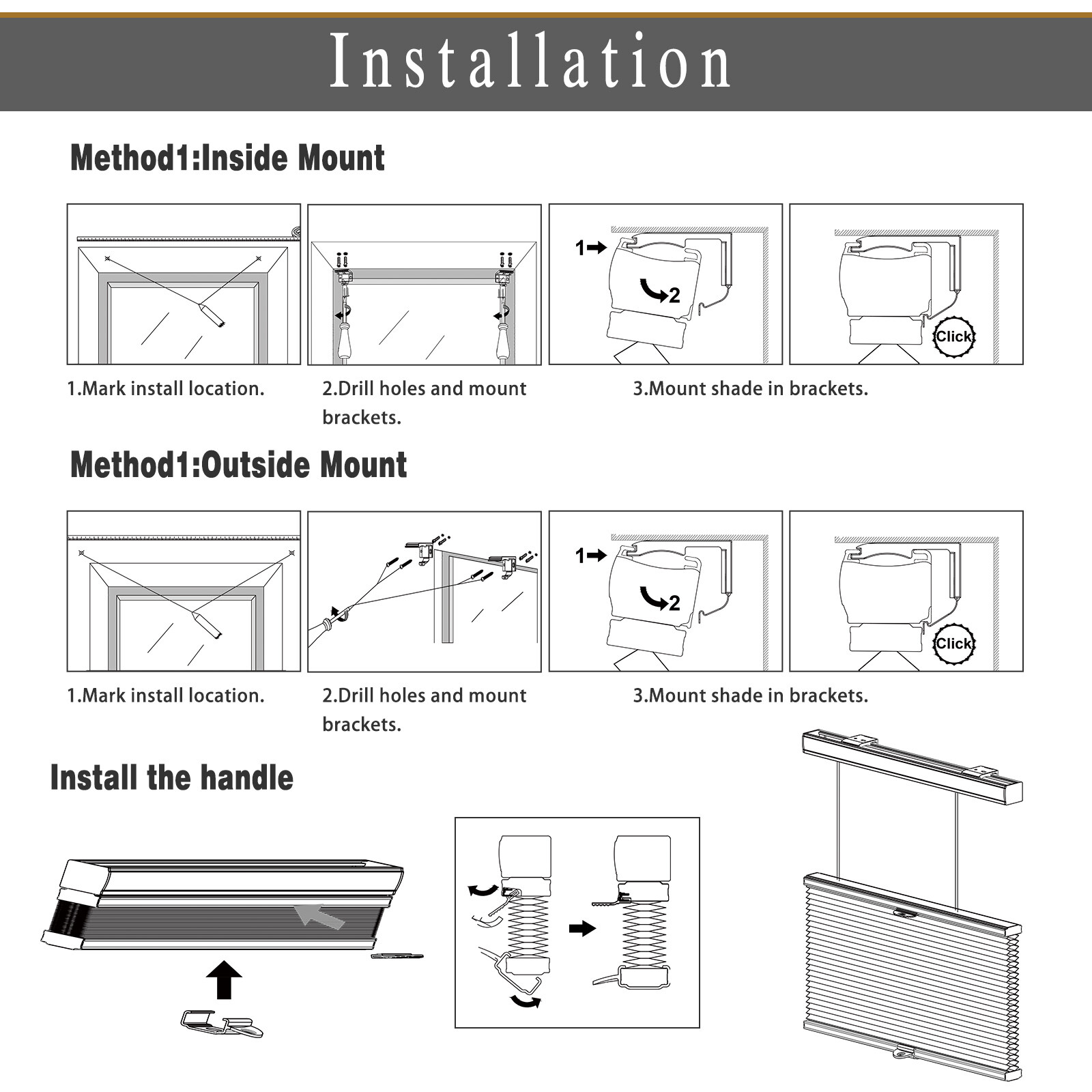 CUSTOM CUT 100% Blackout Cordless Honeycomb Top Down Bottom Up Cellular Shades