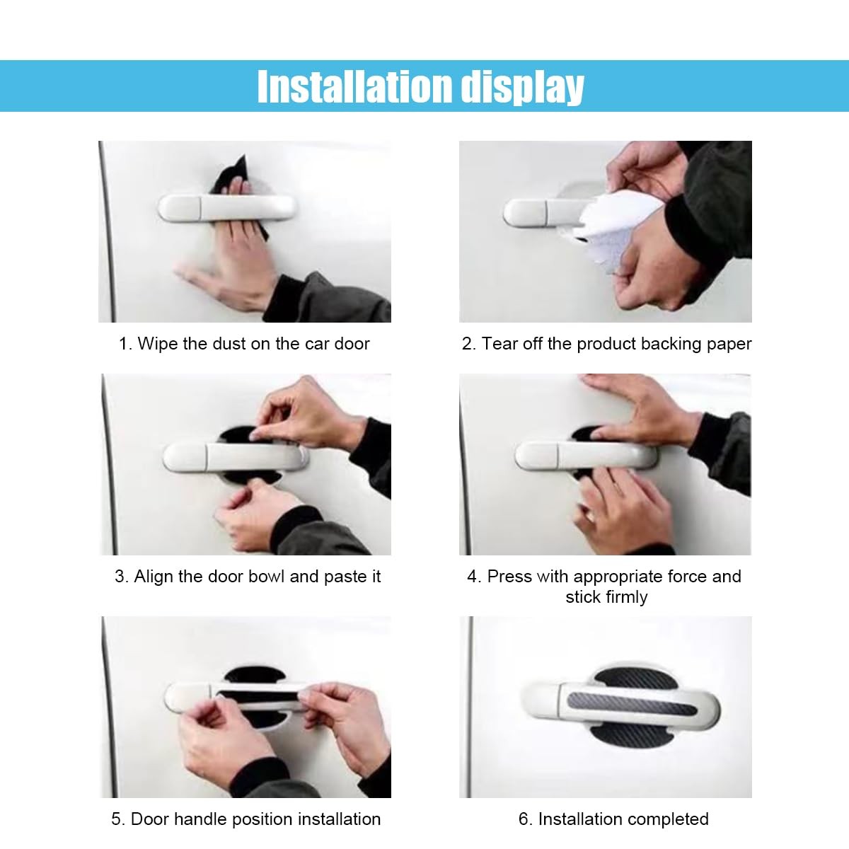 8Pc Car Door Handle Protector Universal Automotive Protection Film for Most Car